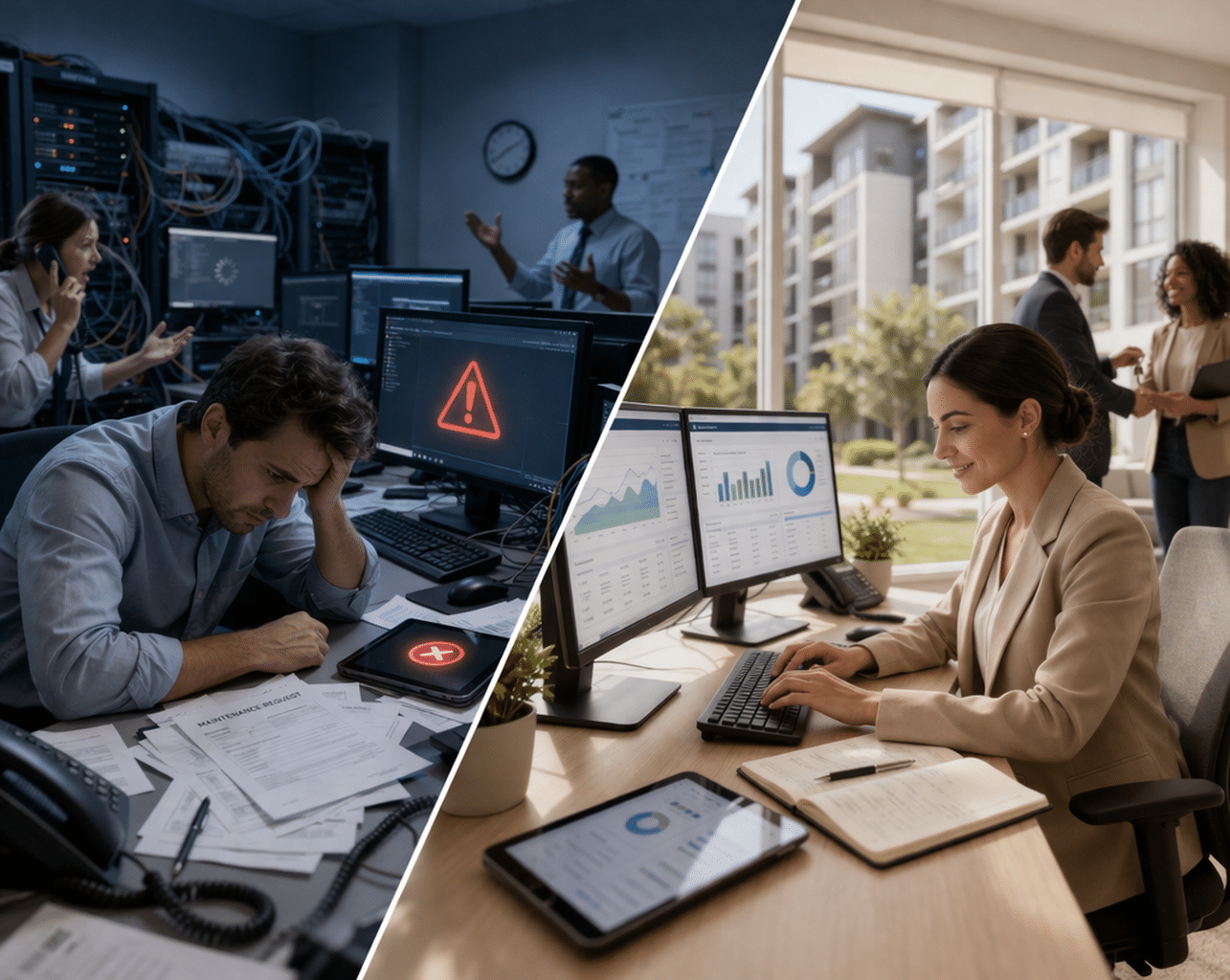 How IT Downtime Impacts Property Management Operations, Tenant Satisfaction, and Revenue How IT Downtime Impacts Property Management Operations, Tenant Satisfaction, and Revenue For property management companies with 50–150 employees, even a short period of IT downtime can have a significant ripple effect across the business. One hour of downtime can cost $5,000–$15,000 in lost productivity, but the real impact goes far beyond that—affecting tenant satisfaction, owner trust, and long-term revenue. From delayed maintenance requests to missed lease opportunities, unreliable technology directly impacts how efficiently your properties are managed. The difference between reactive IT and proactive management often determines whether downtime is a minor inconvenience or a major business disruption. ________________________________________ The Operational Impact of IT Downtime Property management companies rely on multiple systems working together in real time. When systems go down, teams may be unable to: • Access property management software • Process tenant requests or maintenance tickets • Communicate with vendors and owners • Complete leasing or onboarding processes • Retrieve financial or reporting data This creates immediate bottlenecks across the organization. Even short disruptions can delay entire workflows and reduce team efficiency for the rest of the day. ________________________________________ How Downtime Affects Tenant Satisfaction Tenant experience is one of the most important drivers of retention and reputation. When IT systems are unavailable: • Maintenance requests are delayed • Communication slows or stops • Billing and payment systems may become inaccessible • Response times increase Tenants expect fast, seamless service. When that breaks down, frustration builds quickly. According to industry insights, tenant satisfaction is closely tied to responsiveness and service reliability. Downtime directly undermines both. ________________________________________ The Hidden Revenue Impact of IT Issues Beyond productivity loss, downtime affects revenue in less obvious ways: • Missed leasing opportunities due to delayed responses • Slower turnaround on vacant units • Delayed owner reporting and financial distributions • Reduced referrals and online reviews Over time, these issues compound into lost revenue and damaged reputation. ________________________________________ Why Reactive IT Creates Recurring Problems Many property management companies rely on IT support that only responds after issues occur. This leads to: • Repeated system failures • Temporary fixes instead of permanent solutions • Lack of visibility into underlying issues • Increased frequency of downtime events Without proactive management, downtime becomes predictable—but unavoidable. ________________________________________ How Proactive IT Management Prevents Downtime A proactive IT approach focuses on preventing disruptions before they happen. Key strategies include: • Continuous system monitoring • Regular maintenance and updates • Identifying and replacing outdated hardware • Strengthening cybersecurity controls • Monthly system alignment and optimization This approach reduces downtime frequency and ensures systems remain stable during peak operations. ________________________________________ Real-World Example A property management company with approximately 95 employees experienced frequent system slowdowns that delayed tenant communication and reporting. After moving to a proactive IT model with regular system reviews and monitoring, downtime incidents were significantly reduced. Staff response times improved, tenant satisfaction increased, and operational efficiency stabilized within a few months. ________________________________________ How BoomTech IT Helps Reduce Downtime BoomTech IT helps property management companies minimize downtime and maintain consistent operations through: • Monthly Technology Alignment Manager (TAM) visits • Proactive monitoring and maintenance • Dedicated cybersecurity oversight • Strategic vCIO planning and quarterly reviews This ensures systems remain reliable, secure, and aligned with business needs. ________________________________________ Final Thoughts IT downtime is more than a technical issue—it’s a business risk that impacts operations, tenant relationships, and revenue. Property management companies that invest in proactive IT management gain a competitive advantage through reliability, efficiency, and improved tenant experience. ________________________________________ 📞 Contact Us If your property management company is experiencing recurring downtime or wants to improve operational efficiency, BoomTech IT can help. 👉 Contact us today: https://boomtech-inc.wp-premium-staging.com/contact-us Let’s make your technology work for your business—not against it.